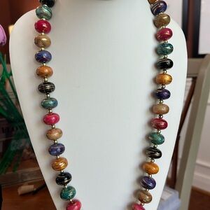 Multicolor Bead Statement Necklace